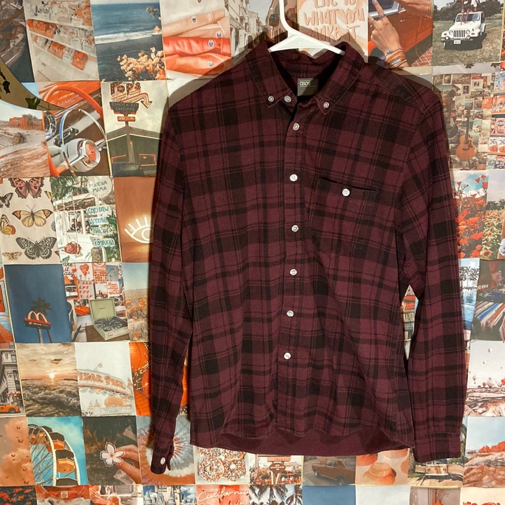 ASOS Men’s Plaid Flannel Long Sleeve